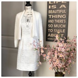 💕Luxurious White & Silver Sheath Dress💕